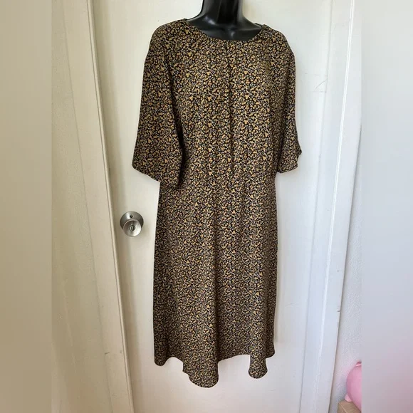 Uniqlo Georgette Printed Halfsleeve Flare Dress size XL - Picture 4 of 15